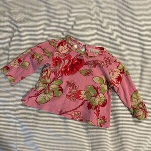 Floral Pink Long Sleeve Kids Tee